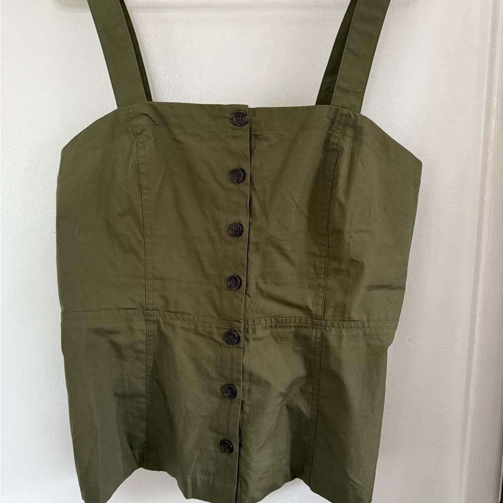 Banana Republic Khaki Button-Up Tank Top